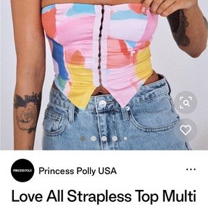 Princess Polly multicolor strapless top